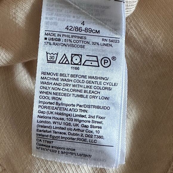 Banana Republic Cargo Button Front Mini Skirt Pockets Womens Size 4 Cream - Picture 6 of 7